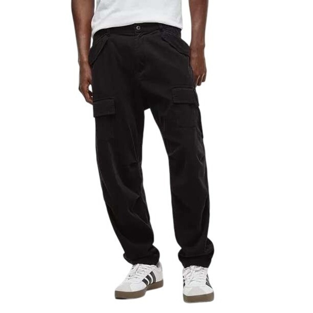 Mode of One Mens Relaxed‎ Fit Corduroy Tapered Cargo Pants Deep Black 31
